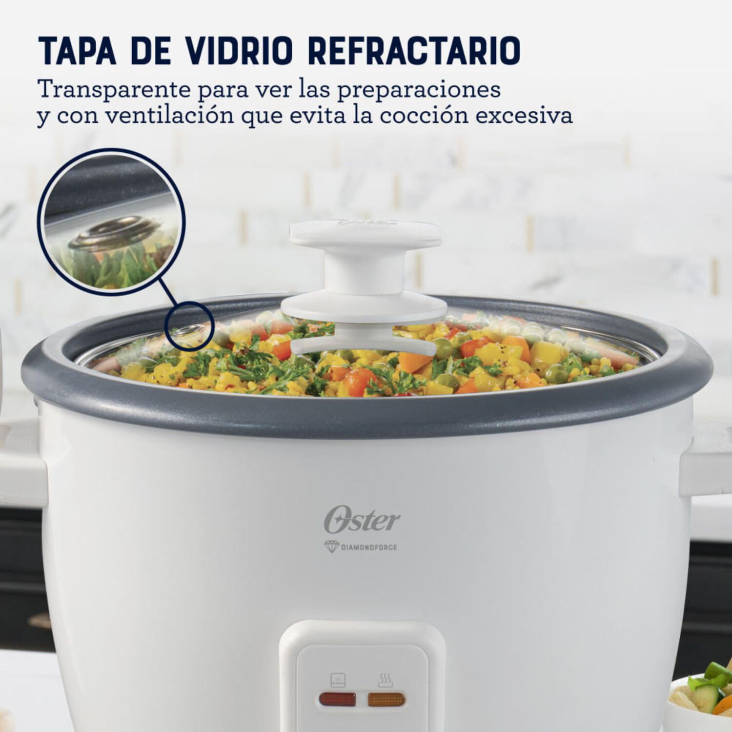 Arrocera Oster De 7 Tazas, Con Diamondforce, Ckstrcb7dfwht image number 6.0