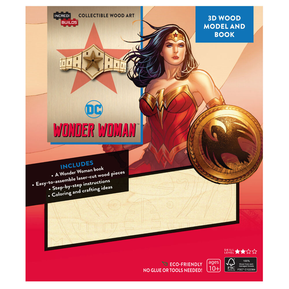Dc Comics: Wonder Woman - Libro Y Modelo Armable En Madera image number 0.0