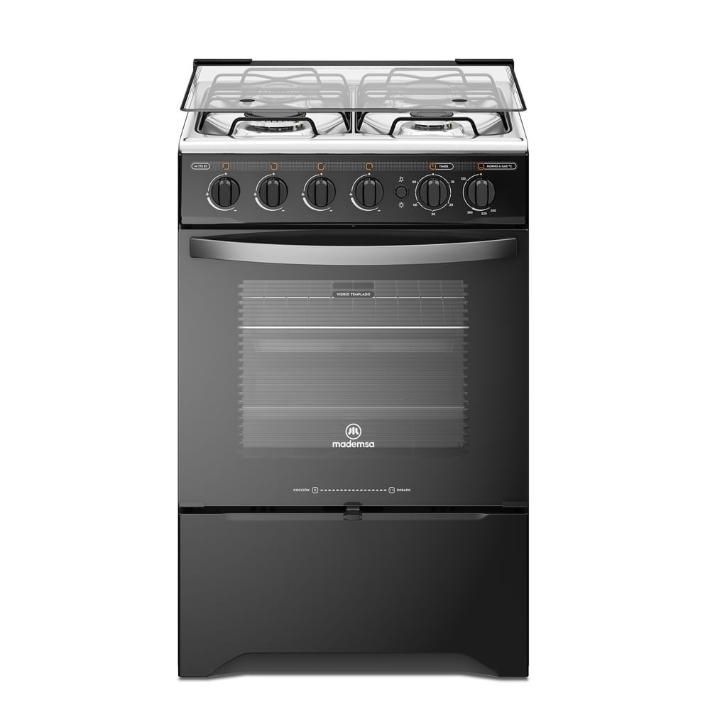 Cocina A Gas 4 Platos Limpiafácil Y Timer M 775 Bt Negra image number 0.0