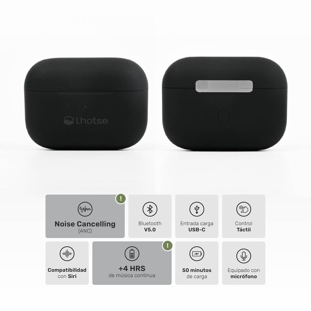 Aud&iacute;fonos Lhotse Rm7 Pro Inal&aacute;mbrico Negro image number 2.0