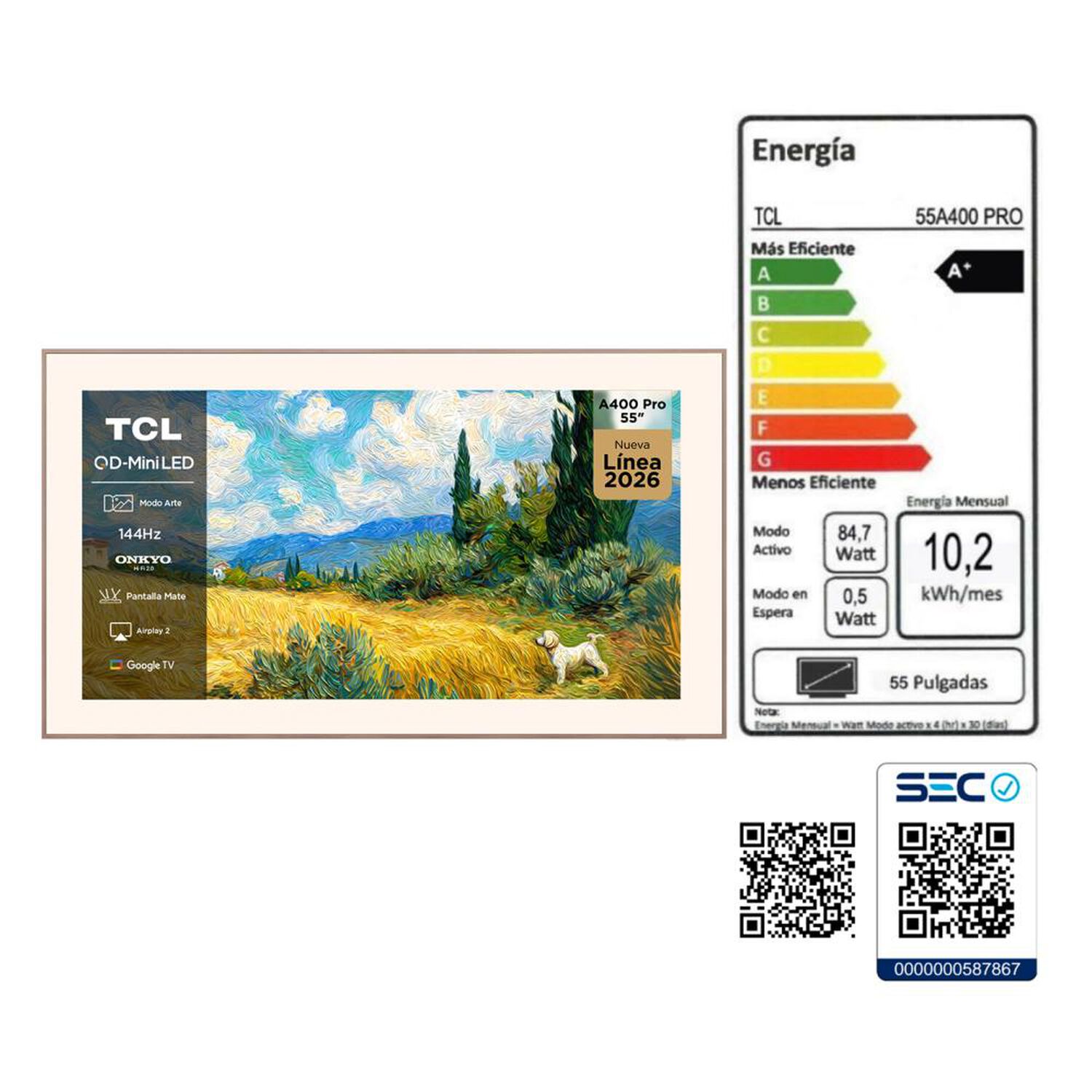 QD Mini Led 55" TCL A400 Pro / Ultra HD 4K / Smart TV image number 11.0