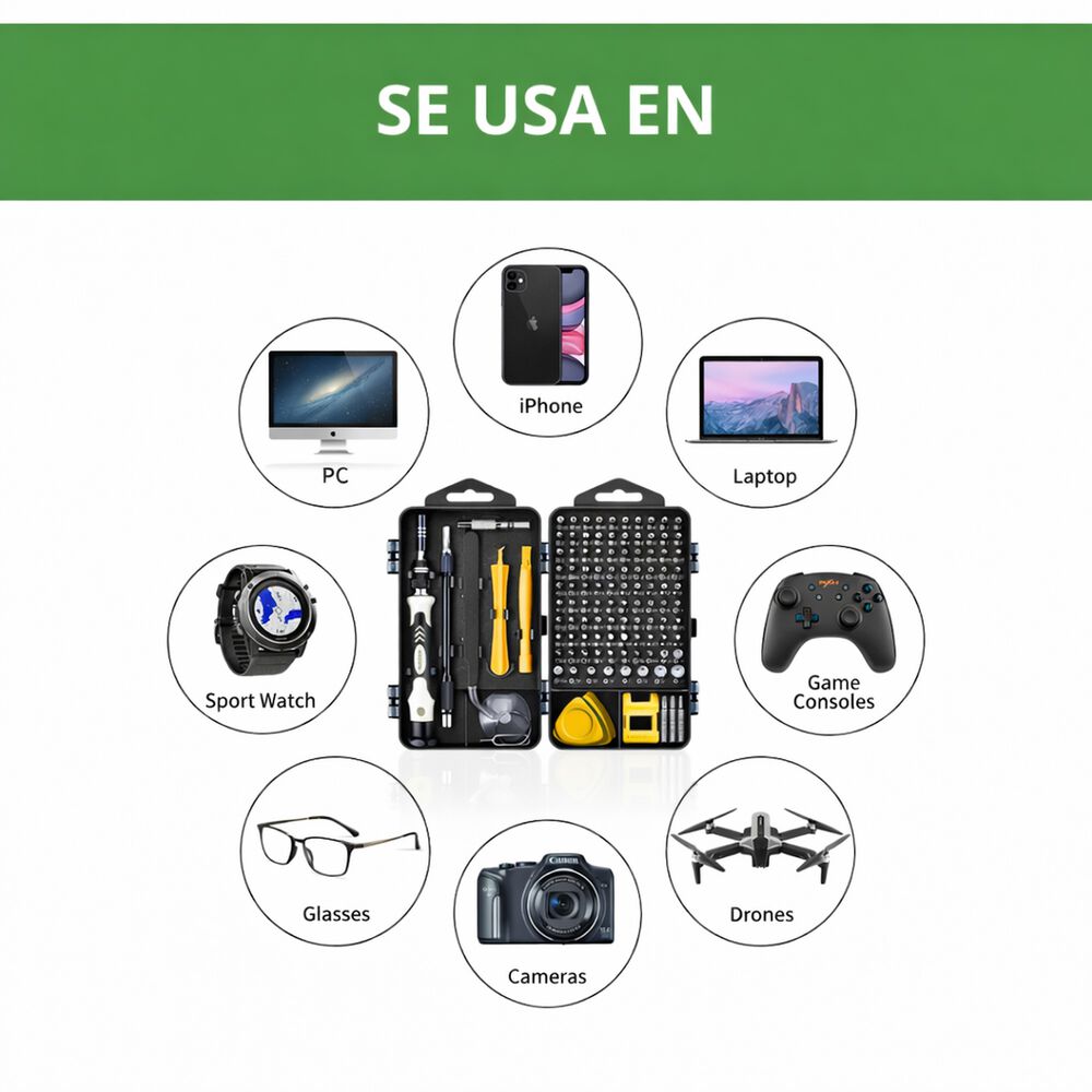 Kit Destornilladores De Precisi&oacute;n 115 En 1 Para Celulares image number 3.0