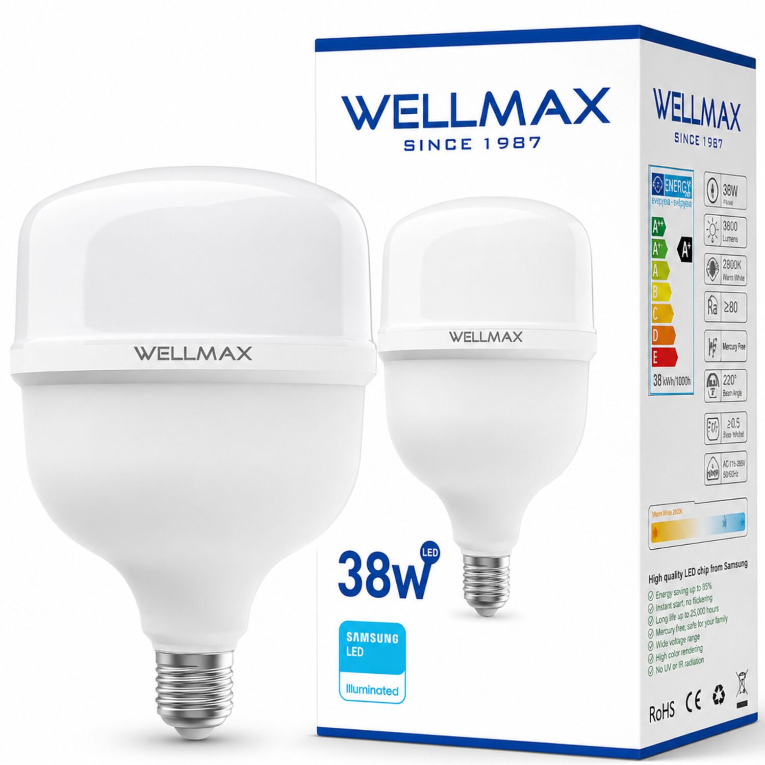 Ampolleta Led Wellmax 38w High Power Professional Line T115 image number 6.0