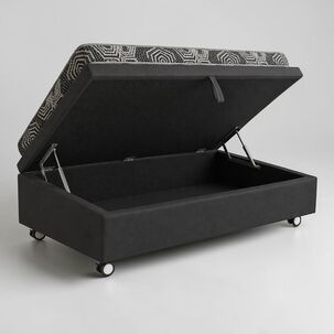 Cama Baul 1..5 Plaza L190 Cm + Colchon Modelo Ideal / Con Ruedas Logo (negro)