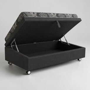 Cama Baul 1..5 Plaza L190 Cm + Colchon Modelo Ideal / Con Ruedas Logo (negro)