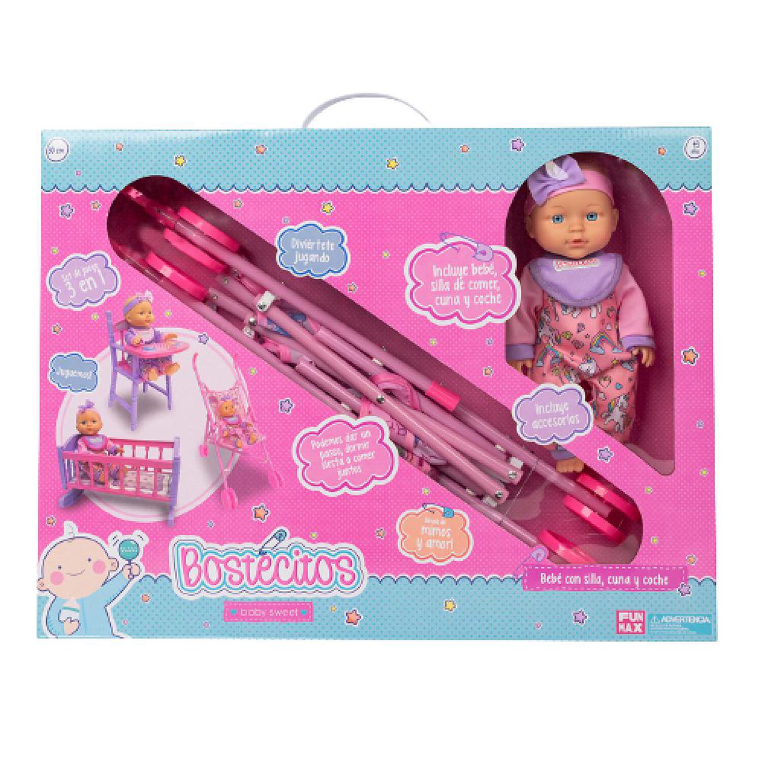 Mu&ntilde;eca Babydoll Bostecitos Abc 30cm W/3 Acc image number 4.0