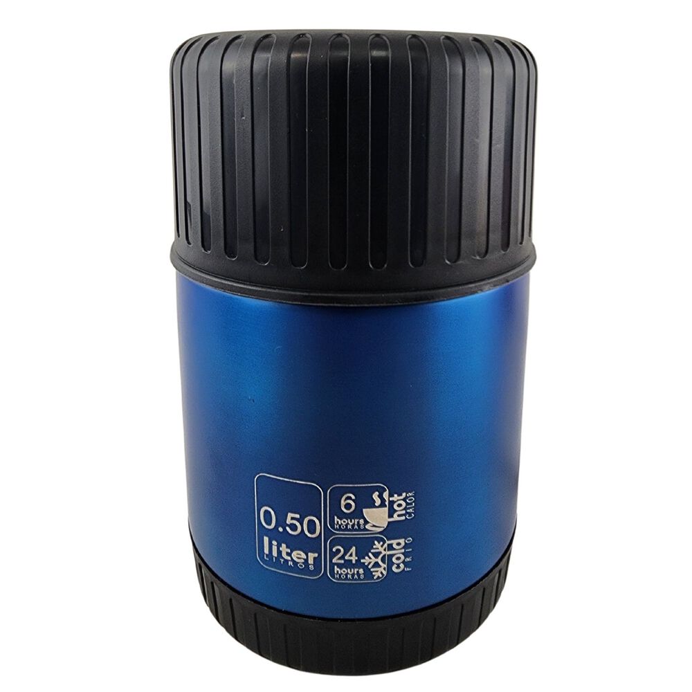 Termo Mega Magnum 500ml Comidas Metalico Acero Inoxidable Azul image number 2.0