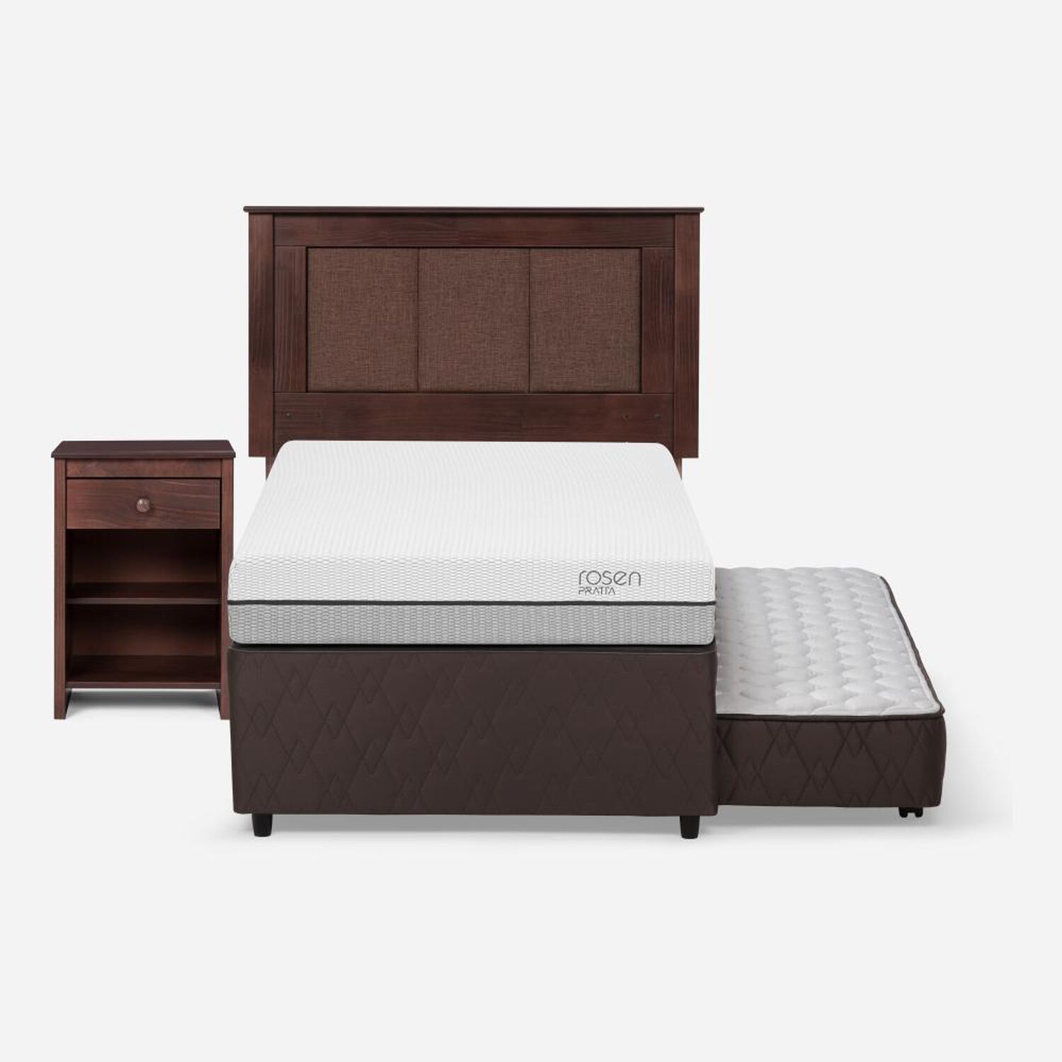 Cama Nido Rosen Pratta / 1.5 Plazas / Base Normal + Set De Maderas Rachel image number 0.0