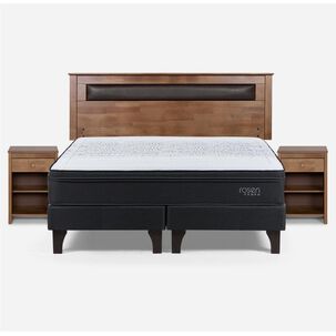 Cama Europea Rosen Tempo / King / Base Dividida + Set De Maderas