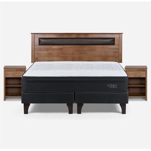 Cama Europea Rosen Tempo / King / Base Dividida + Set De Maderas