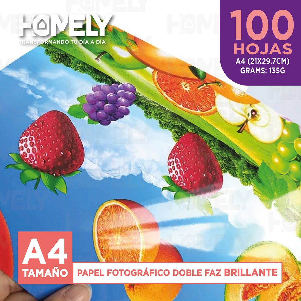 Papel Fotografico A4 Doble Faz Camara Foto Homely 100 Unidad image number 2.0