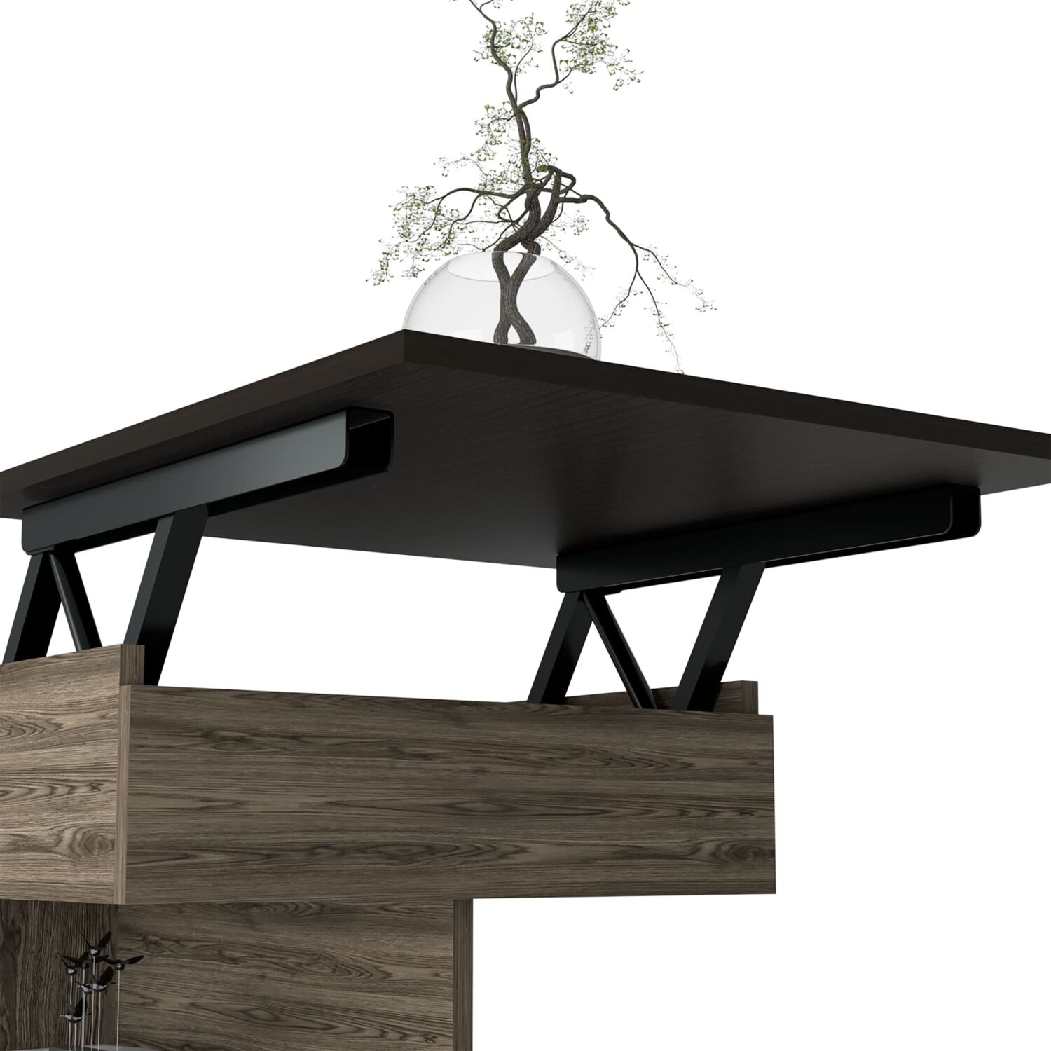 Mesa De Centro Extensible Fm-001o - Caf&eacute; Oscuro Y Negro image number 4.0