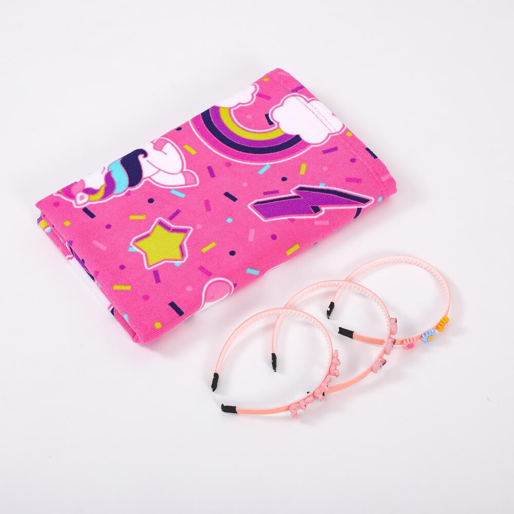 Toalla Playa Infantil + Set de Cintillos Casaideal Kids Wonder / 70 X 140 Cm image number 5.0