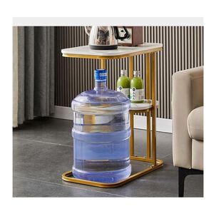 Mesa Auxiliar Mesa De T&eacute; Dos Niveles Para Sala Sofa Y Cama Blanco