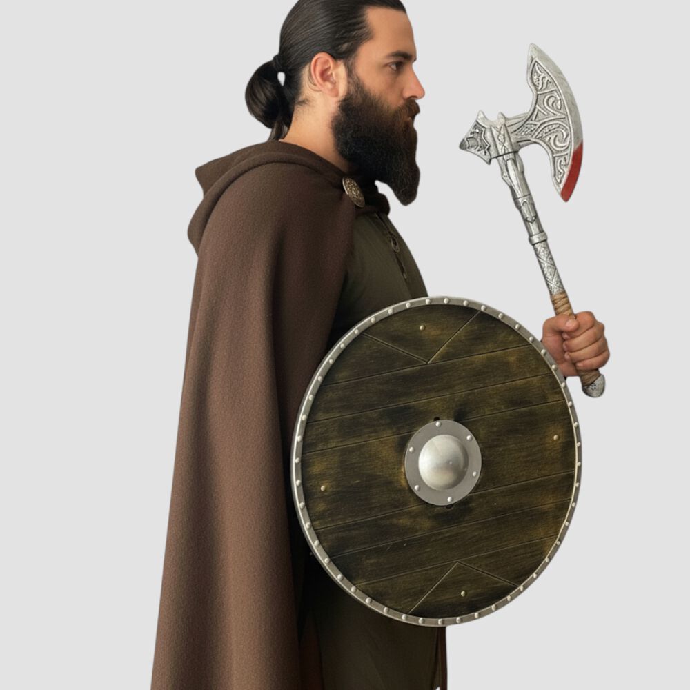 Escudo Y Hacha Medieval Vikinga Cosplay Accesorio Disfraz image number 2.0