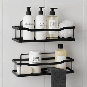 Set 2 Organizadores De Ducha Negro
