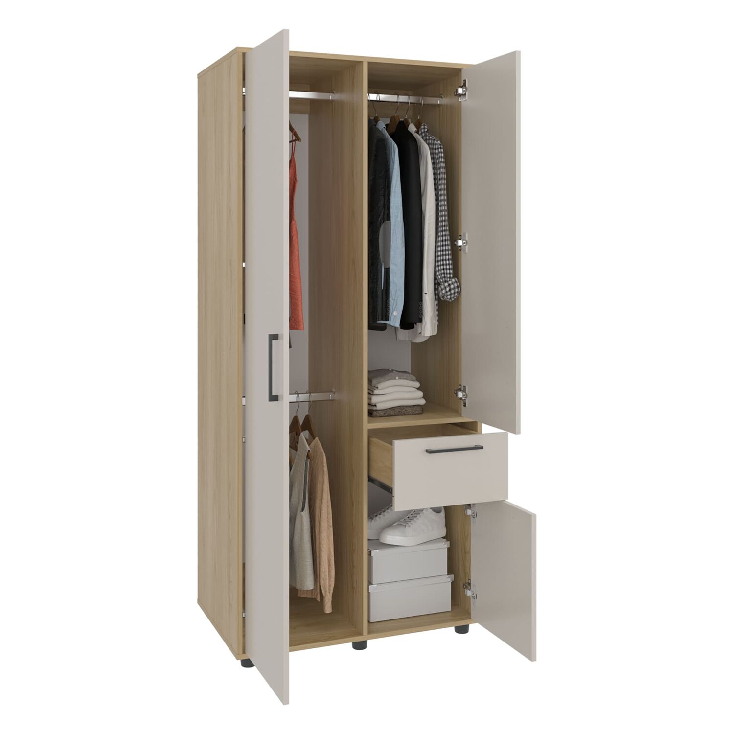 Closet 3 Puertas Y1 Cajon 180x80x52 Cm Caf&eacute; Claro image number 1.0