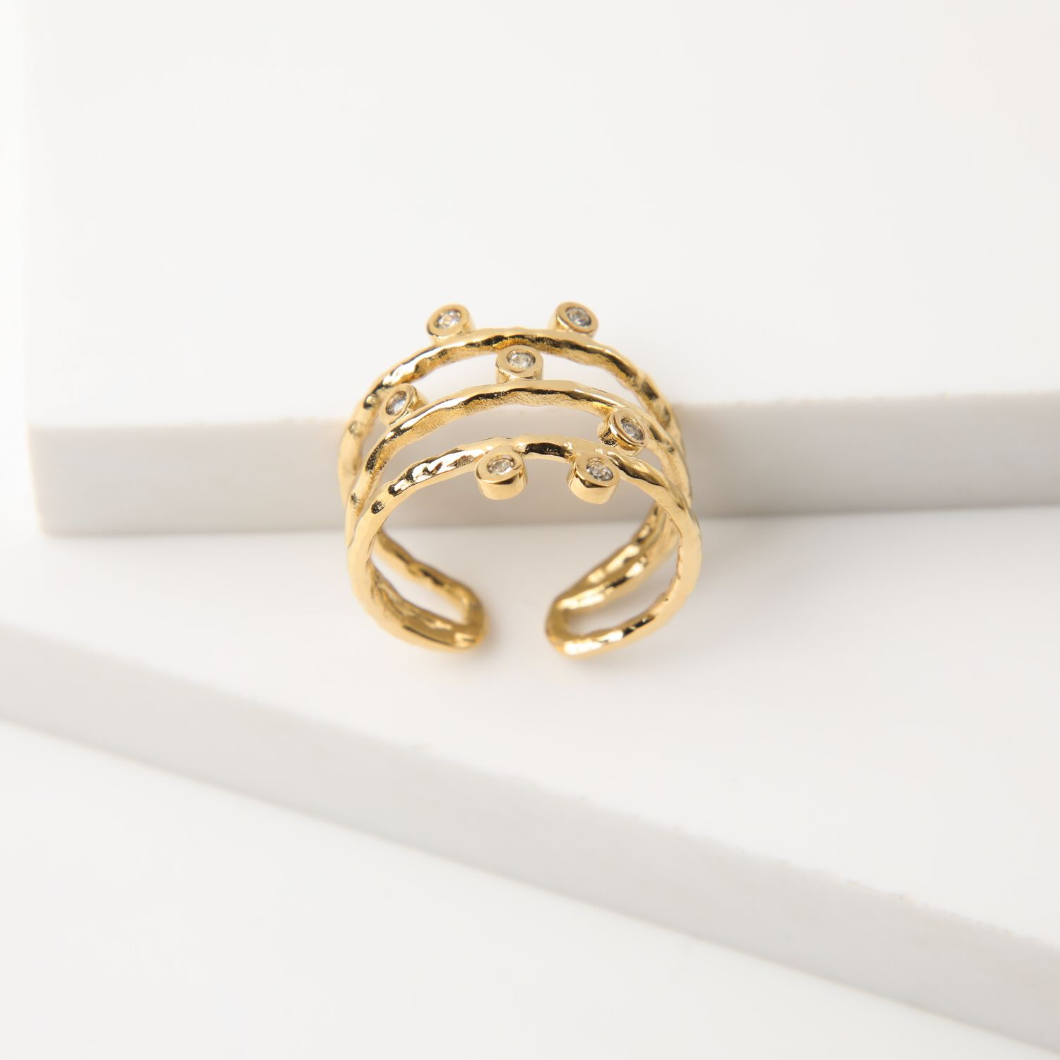 Anillo 19v69 Dorado Mujer Str167 image number 0.0