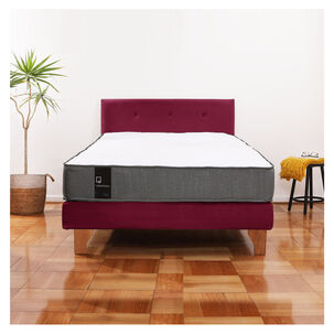 Cama Europea Zen Best 1.5 Plaza Tela Velvet Burdeo + Respaldo