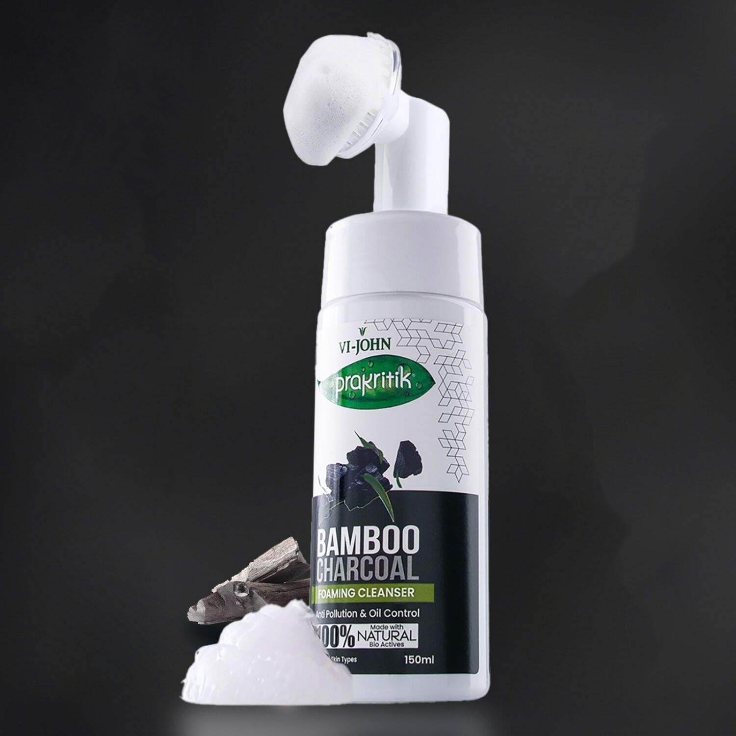 Prakritik Jab&oacute;n Espumoso Facial Carb&oacute;n De Bamb&uacute; 150 Ml image number 2.0