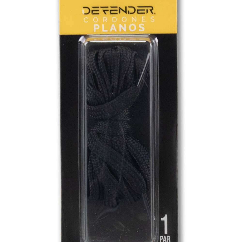 Cordones Defender Plano Negro Medium image number 1.0
