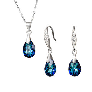 Conjunto Milan Cristal Genuino Bernuda Blue