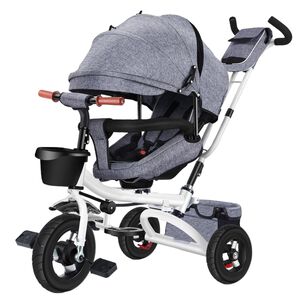 Triciclo Reversible Y Plegable Con Accesorios Gris Lubabycas