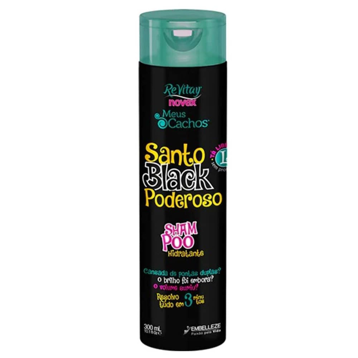 Shampoo Meus Cachos Santo Black 300ml. image number 2.0
