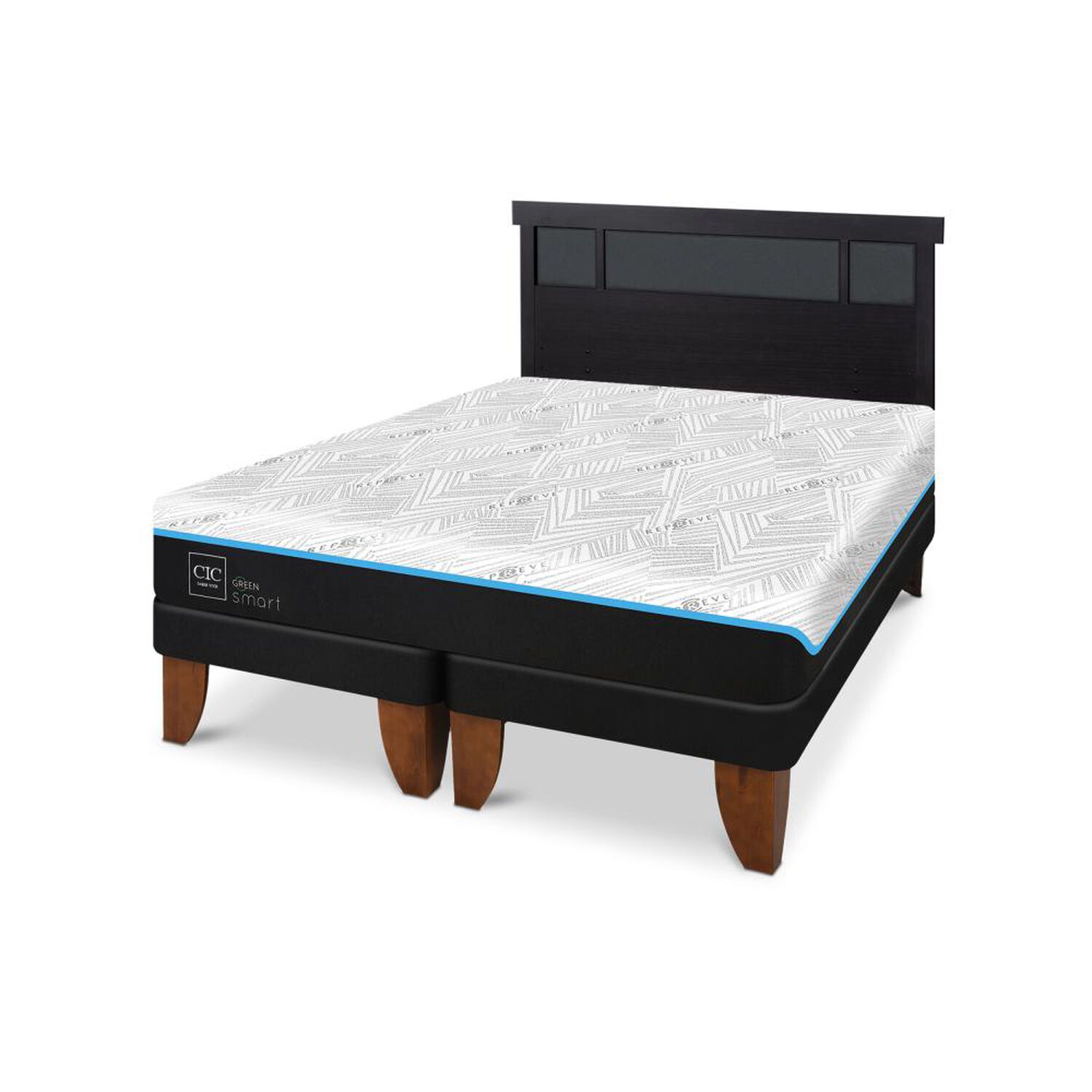 Cama Europea Cic Green Infinity / King / Base Dividida + Respaldo image number 1.0