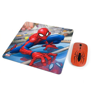 Kit Mouse Inal&aacute;mbrico + Mousepad Spiderman Dise&ntilde;o Divertido Y Conexi&oacute;n Sin Cables
