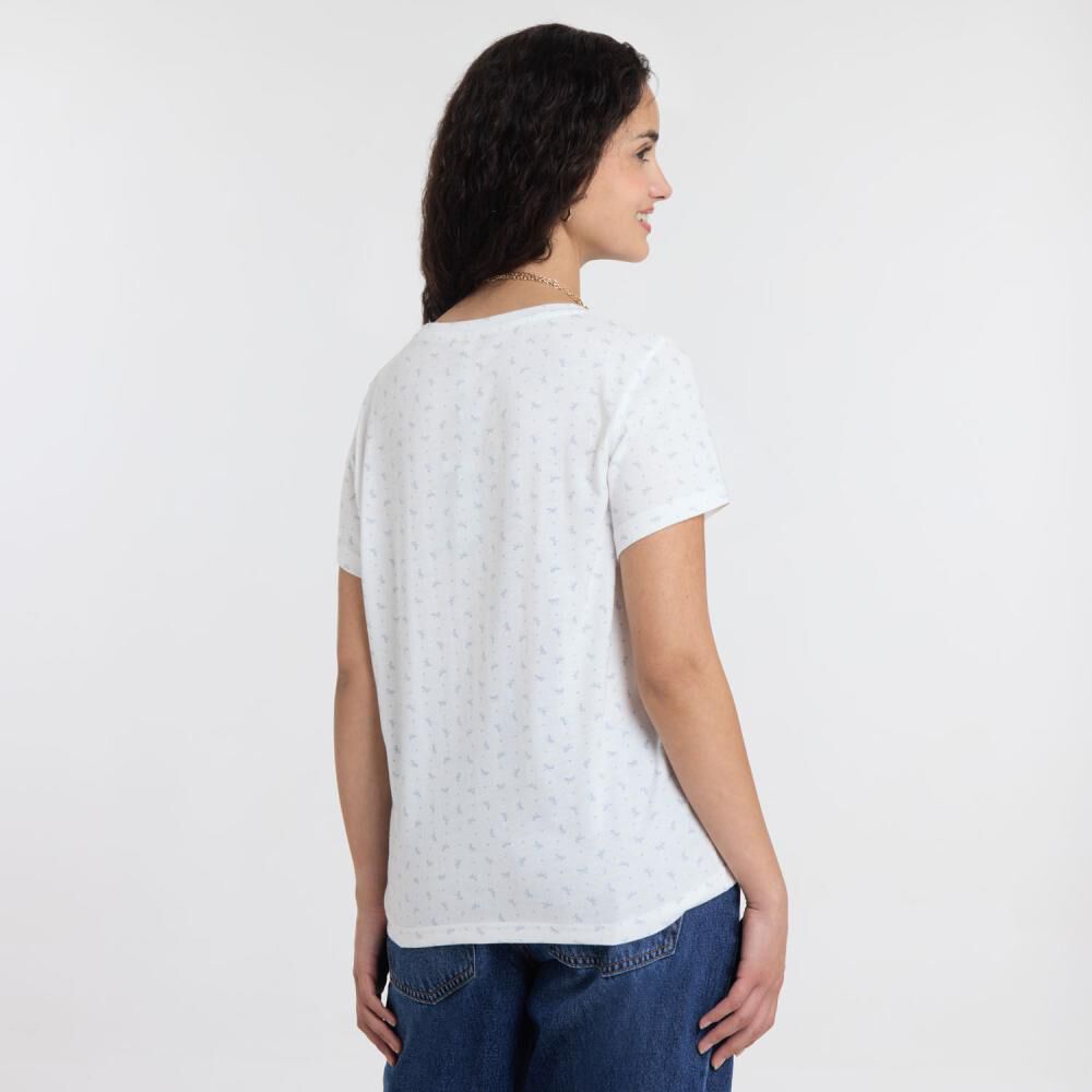 Polera Microprint Manga Corta Cuello Redondo Mujer Freedom image number 3.0