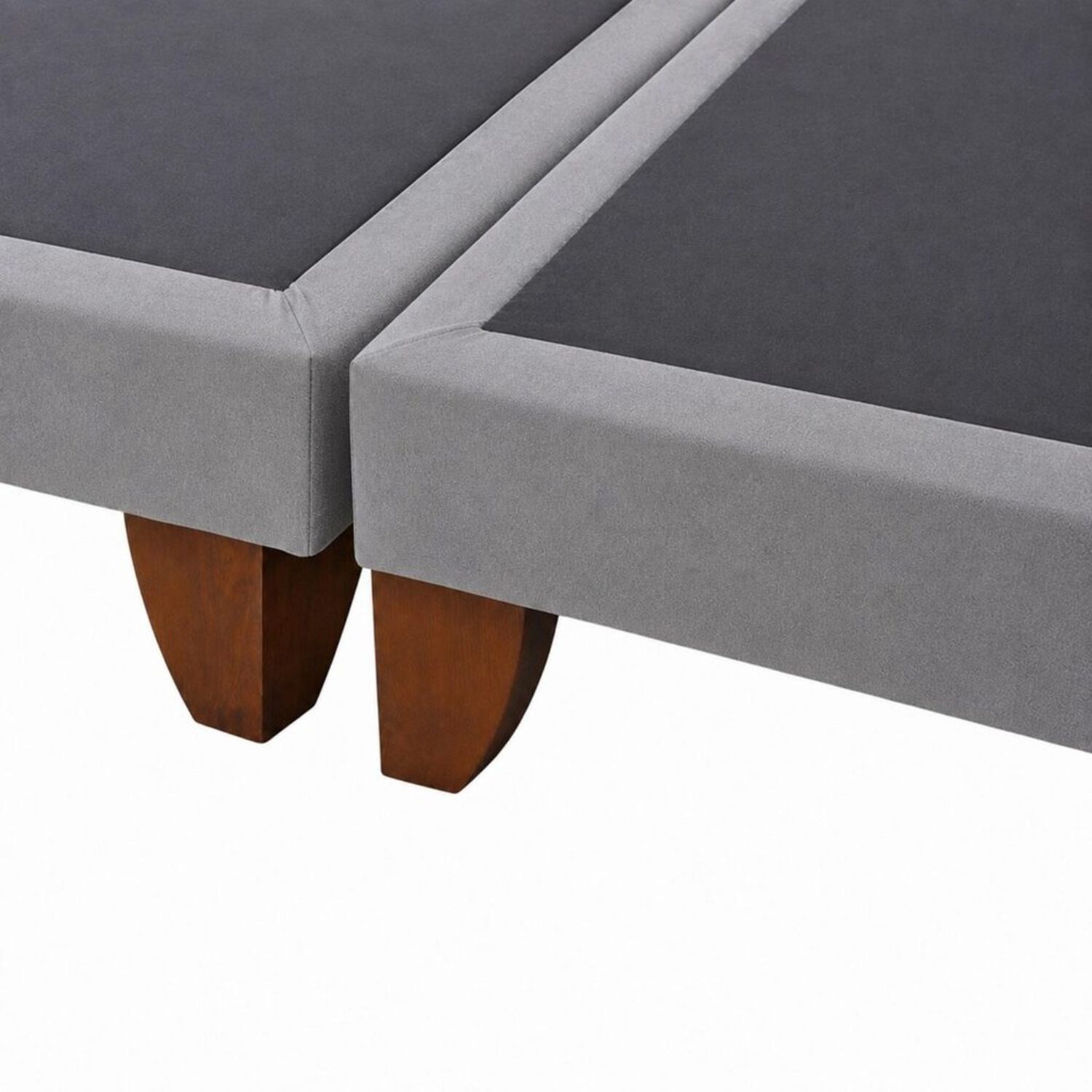 Base De Cama Europea 2 Plazas Dividida 190 Cm Largo Gris Plata image number 2.0