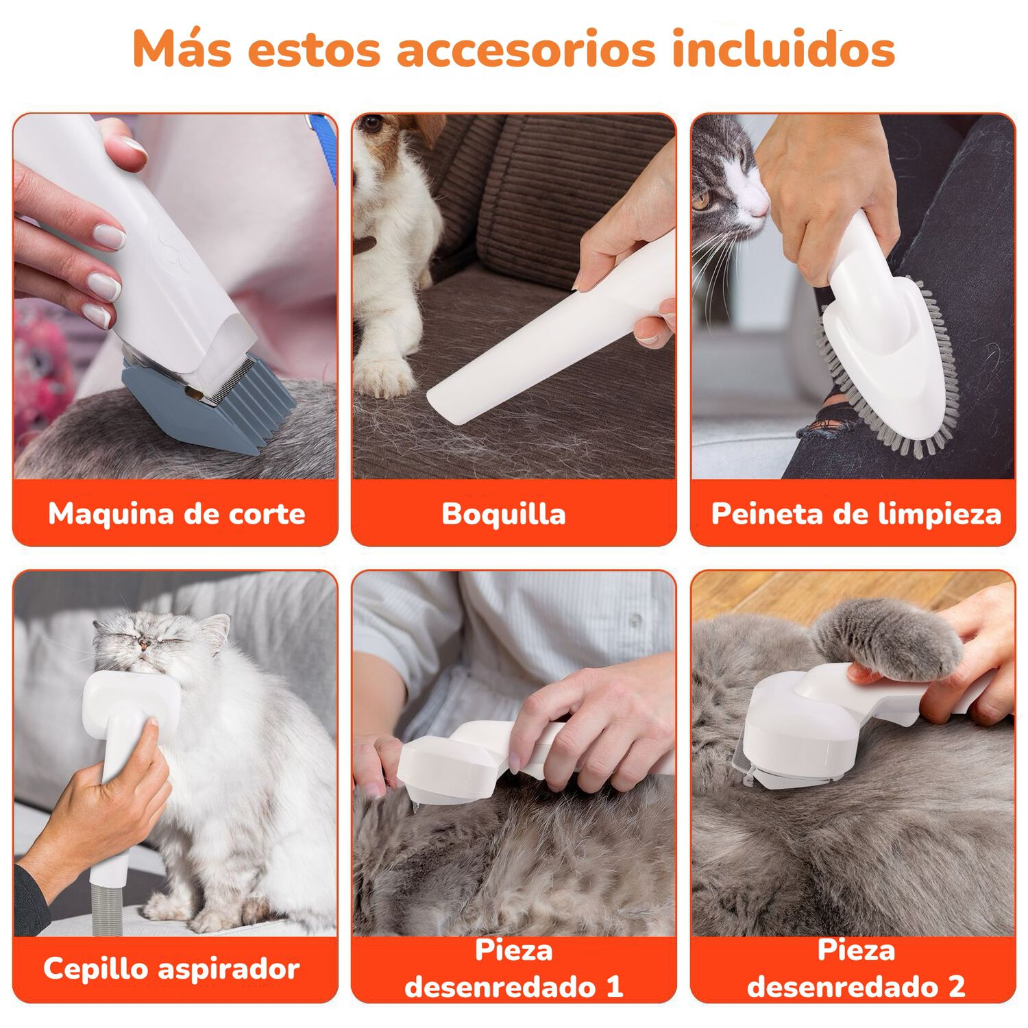 Kit Aseo Aspiradora Cortapelos Profesional 2 En 1 Mascotas image number 5.0