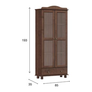 Vitrina Santa F&eacute; 2 Puertas + 1 Caj&oacute;n Caoba