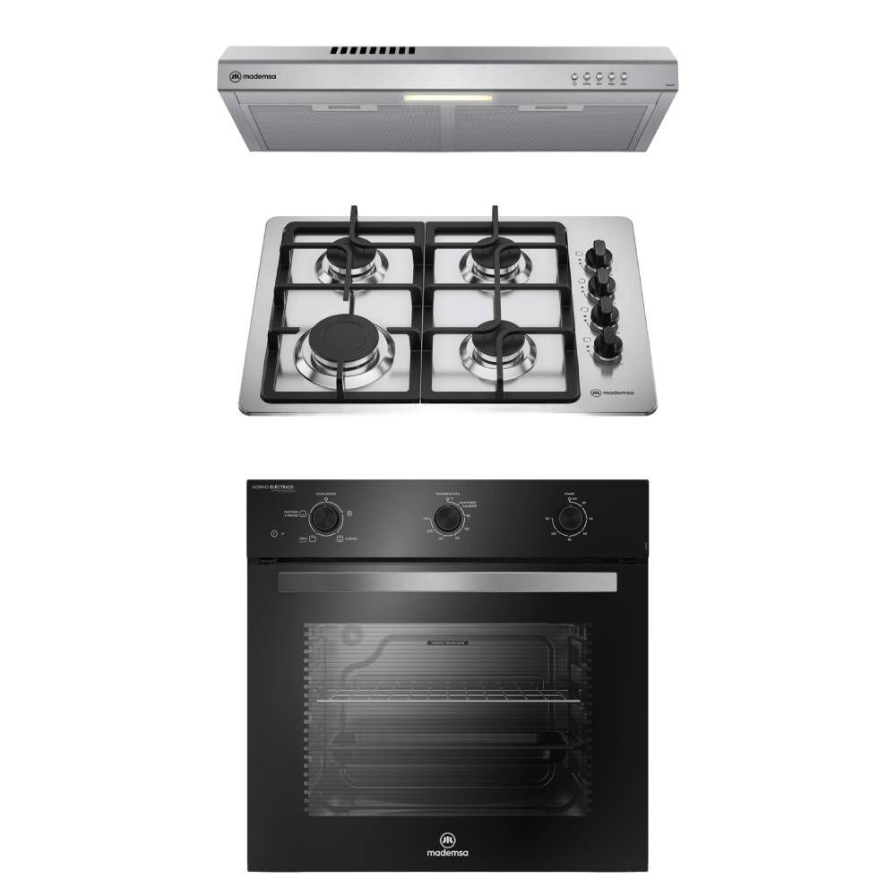 Kit Empotrable Horno Om6tb + Encimera Km4cx + Campana Dm6ss image number 0.0