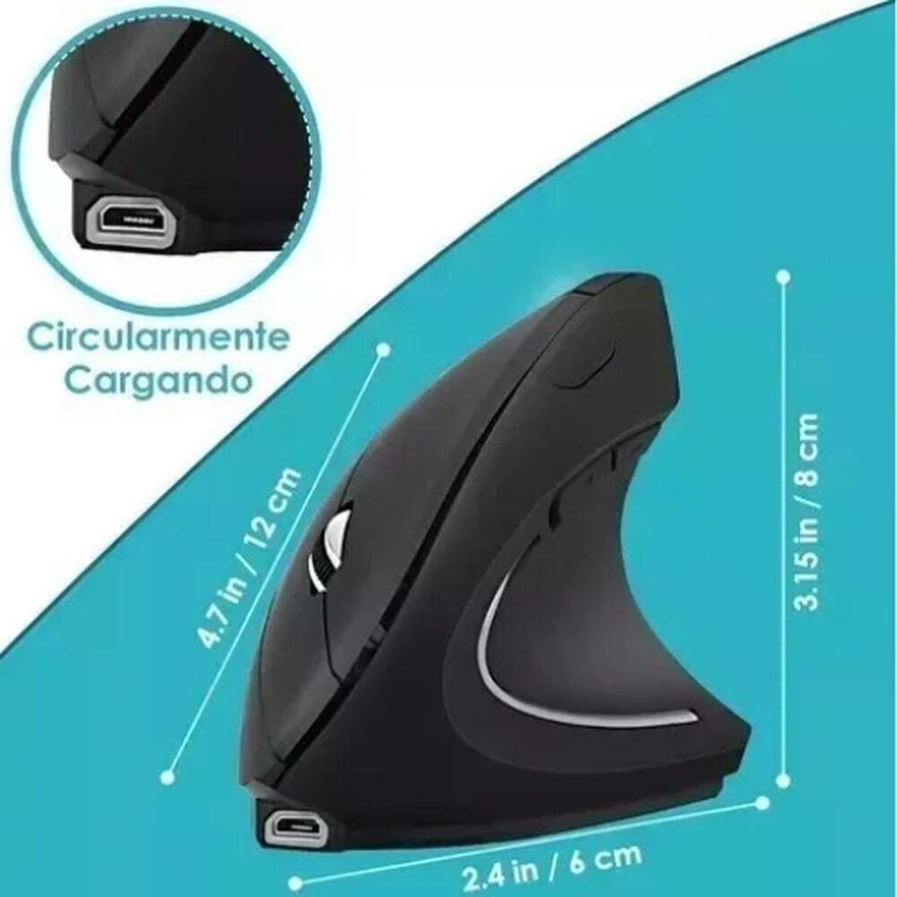 Raton Vertical Mouse Inalambrico Ergonomico Gamer 2.4g Usb image number 3.0