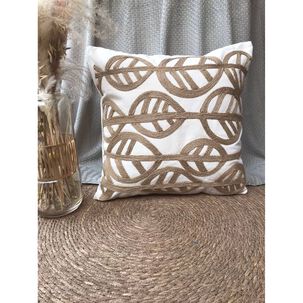 Cojin Con Detalles En Yute 45x45cm - Hoja