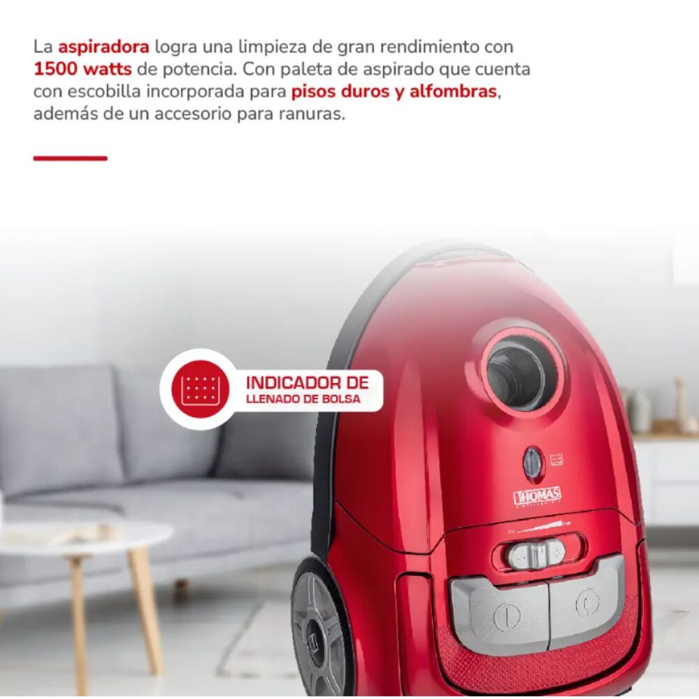 Aspiradora Bolsa Thomas Th-1640 Potente 1600w Arrastre image number 6.0