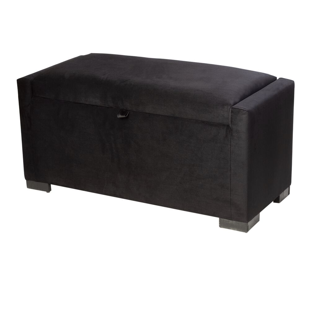 Banqueta Con Baúl Leyzy Negro Felpa 40x55x105 Cm Máxima Design image number 1.0