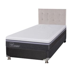Box Spring Cic Ortopedic / 1.5 Plazas / Base Normal  + Respaldo + Textil