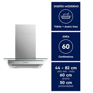 Campana Cocina Pared Decorativa 60cm Luz Led Ce6vx Inox