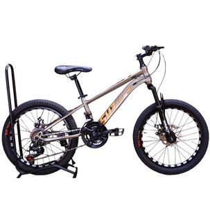 Bicicleta Aro 20 Brxing Con Freno Disco Y 21 Vel. Gris Log Naranjo
