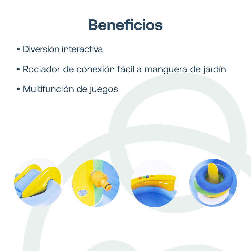 Piscina Centro De Juegos Arcoiris Tobogan Aspersor Be Splash image number 4.0