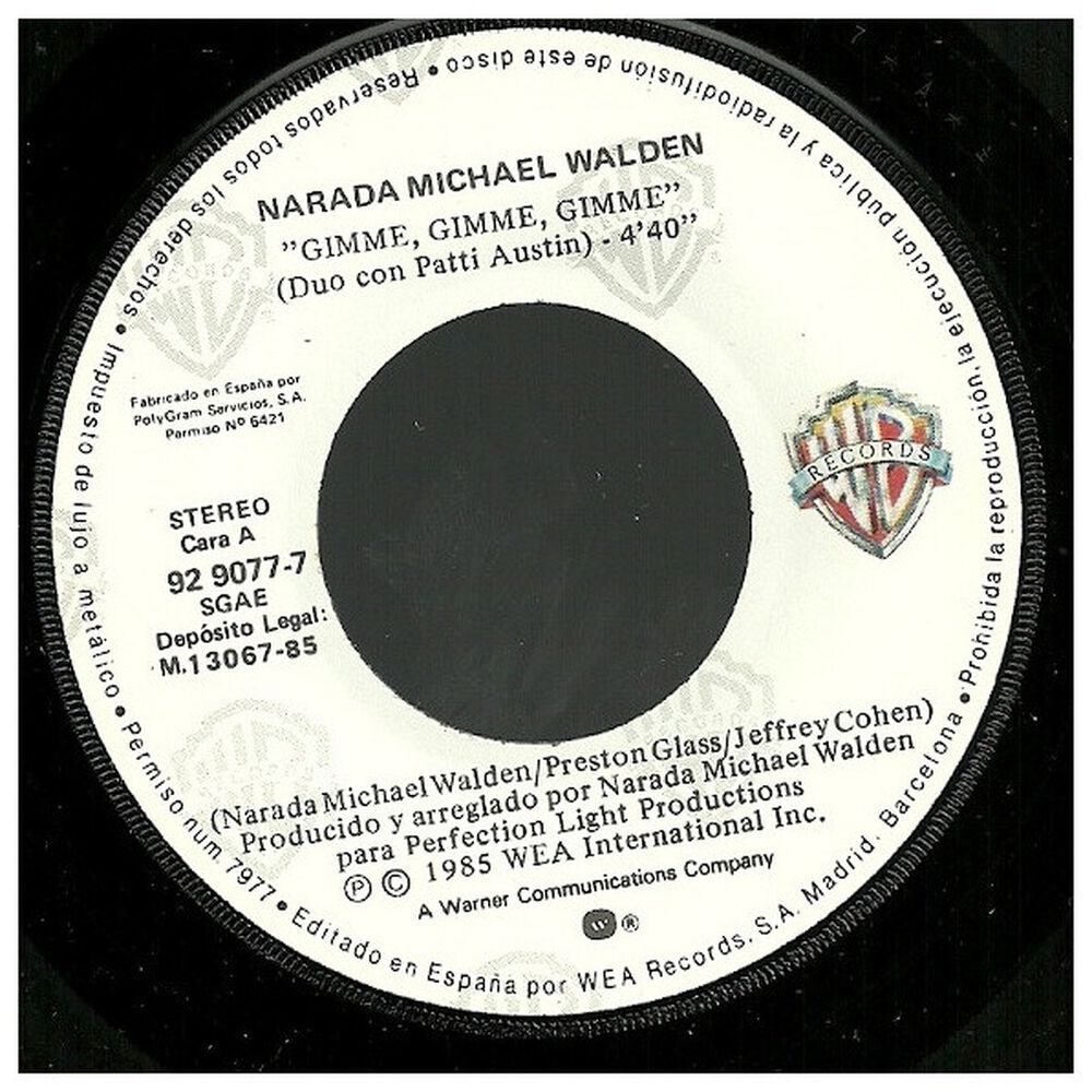 Narada Michael Walden - Gimme, Gimme, Gimme | 7" Single Usado image number 5.0
