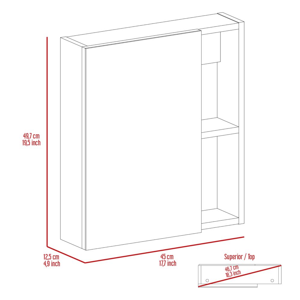 Botiquin Con Espejo 1 Puerta Fm-017n - Negro image number 8.0