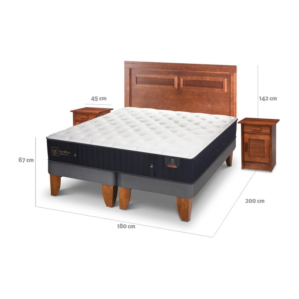Cama Europea Cic Premium / King / Base Dividida + Set De Maderas image number 4.0