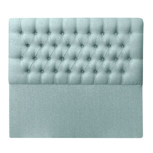 Respaldo De Cama Capiton&eacute; Premium Lino Verde Jeans 1 Plaza