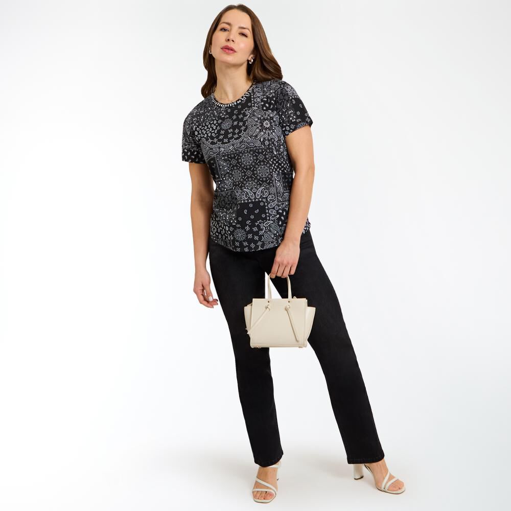 Polera Básica Full Print Manga Corta Cuello Redondo Mujer Geeps image number 1.0