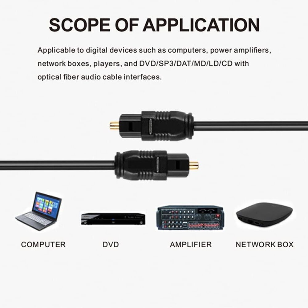 Cable De Audio Optico Digital Spdif Toslink 3mt High Speed image number 5.0