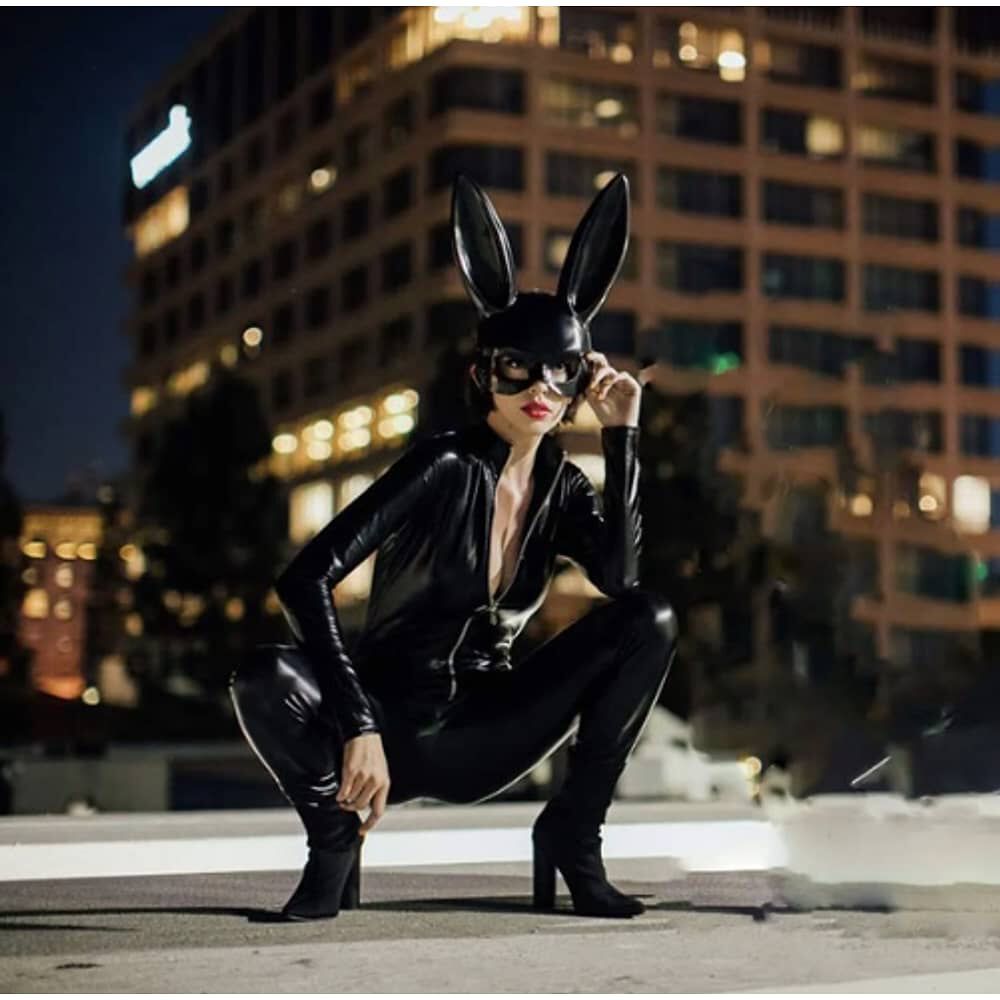 M&aacute;scara Orejas De Conejo Playboy Pareja Blanco+negro Kit 2pz image number 3.0